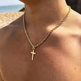 Stylish Gold - toned Cross Pendant Necklace - Customize only