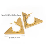 Stainless steel 18k personalized geometric earrings female European and American French inlaid diamond light luxury ear buckle earrings wholesale