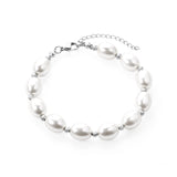 Steel and gold pearl with steel beads bracelet 10*13mm 20+5cm