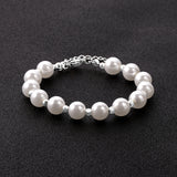 Steel and Gold Pearls with Steel Beads Bracelet 10mm 20+5cm