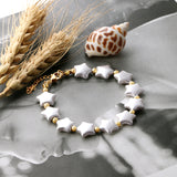 Pearls with steel beads bracelet 20+5cm