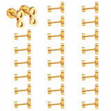 12 pairs Steel/Gold Frosted Screw In Stud Earrings without Diamonds