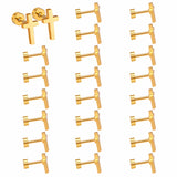 12 pairs steel/golden Cross Screwback Earrings w/o drill