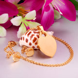 Steel/Gold Minimalist Glossy Heart Cut Jewelry Set without Diamonds