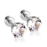 3mm~7mm round white diamond screw plugs in gold/steel color