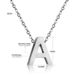 ASON Delicate Classic Style Initial 26 Letters Alphabet Chain Pendant Necklace Stainless Steel Color Jewelry Chokers