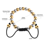 Gradual Gold Steel Bead Bracelet 8mm