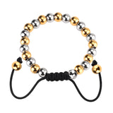 Gradual Gold Steel Bead Bracelet 8mm