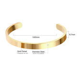 Three colorsBlackGoldSteelColorSmooth surfaceOpen hard bracelet