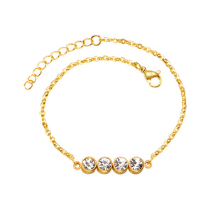 Accessory Bracelet with Diamonds 12mm 18+3cm in Steel and Gold