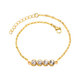 Accessory Bracelet with Diamonds 12mm 18+3cm in Steel and Gold