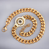 Gold Tone Folded Double With Diamonds Circles Bracelet