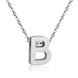 ASON Delicate Classic Style Initial 26 Letters Alphabet Chain Pendant Necklace Stainless Steel Color Jewelry Chokers