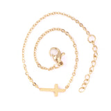 Steel color gold cross pendant accessories bracelet without diamonds 12mm 15+3cm