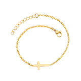 Steel color gold cross pendant accessories bracelet without diamonds 12mm 15+3cm