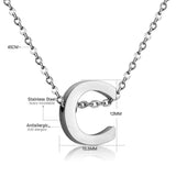 ASON Delicate Classic Style Initial 26 Letters Alphabet Chain Pendant Necklace Stainless Steel Color Jewelry Chokers