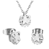 Gold/Steel with Zircon + Extra Small Glossy Butterfly Shape Jewelry Set