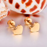 12 pairs steel/gold/mixed color screw back stud earrings without diamonds