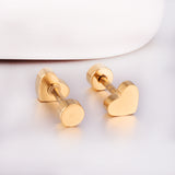 12 pairs steel/gold/mixed color screw back stud earrings without diamonds