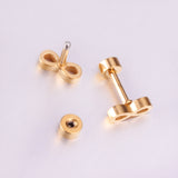 12 pairs Steel/Gold Frosted Screw In Stud Earrings without Diamonds