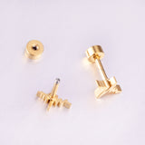 12 pairs Steel/Gold Current Screwback Earrings without Drill