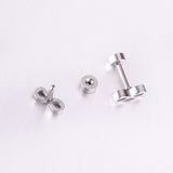 12 pairs Steel/Gold Frosted Screw In Stud Earrings without Diamonds