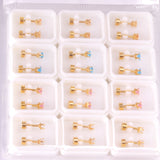 12 pairs 3mm/4mm steel/gold square four colors drilling screw plugs