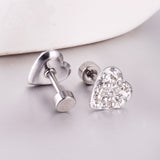 12 pairs 9mm steel/golden heart shaped sludge mix/five colors/white white sludge screw plugs