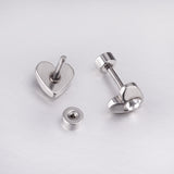 12 pairs 7mm steel/golden heart mix/white diamond screw plugs