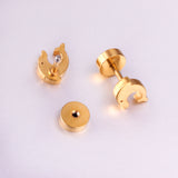 12 pairs Dolphin Shape Steel Goldtone Screwback Stud Earrings