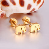 12 pairs steel/gold Elephant Screwback Earrings w/o Diamonds