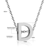 ASON Delicate Classic Style Initial 26 Letters Alphabet Chain Pendant Necklace Stainless Steel Color Jewelry Chokers