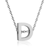 ASON Delicate Classic Style Initial 26 Letters Alphabet Chain Pendant Necklace Stainless Steel Color Jewelry Chokers