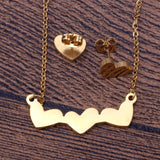 Gold Cut Heart Glossy Set