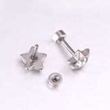 12 pairs 7mm steel/golden pentagram mixed drill/white diamond screw plugs