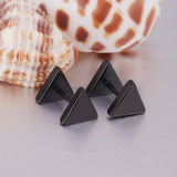 12 pairs 8mm steel color/gold/black triangle screw plugs