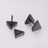 12 pairs 8mm steel color/gold/black triangle screw plugs