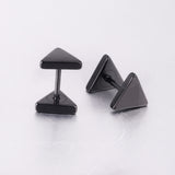 12 pairs 8mm steel color/gold/black triangle screw plugs