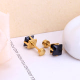 3mm~7mm Steel/Gold/Mixed color square white diamond screw plugs