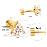 6mm/4mm gold & steel colored triangular mix drill plugs