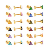 6mm/4mm gold & steel colored triangular mix drill plugs