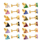 6mm/4mm gold & steel colored triangular mix drill plugs