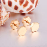 12 pairs 7mm Steel/Gold/Black Hexagonal Plugs