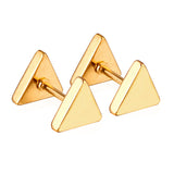 12 pairs 8mm steel color/gold/black triangle screw plugs