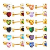 6mm Steel & Gold Heart Shaped Mixed Drill Plugs