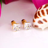 3mm~7mm Steel/Gold/Mixed color square white diamond screw plugs