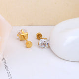 3mm~7mm Steel/Gold/Mixed color square white diamond screw plugs