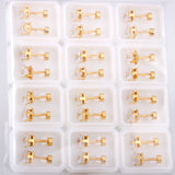 3mm~7mm Steel/Gold/Mixed color square white diamond screw plugs