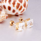 3mm~7mm Steel/Gold/Mixed color square white diamond screw plugs