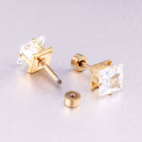 3mm~7mm Steel/Gold/Mixed color square white diamond screw plugs